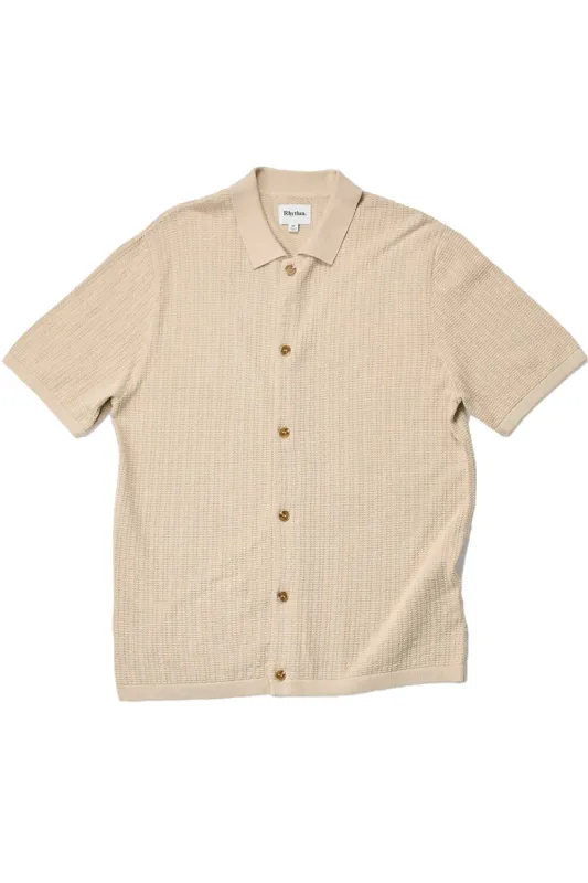 TEXTURED KNIT SS Stone made by Rhythm.