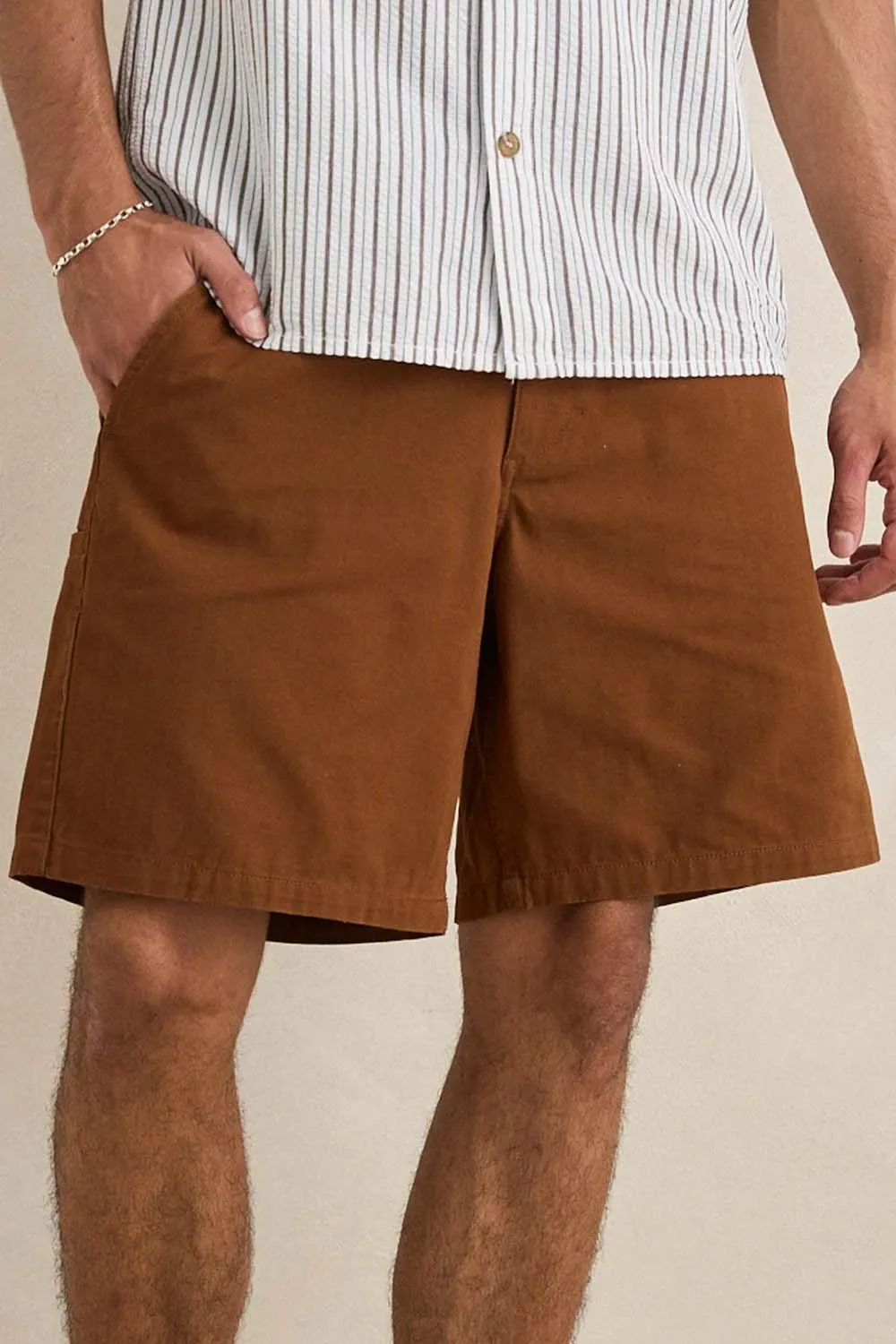 ESSENTIAL HERRINGBONE SHORT Brown sold by REVOLVR Menswear product image thumbnail 4
