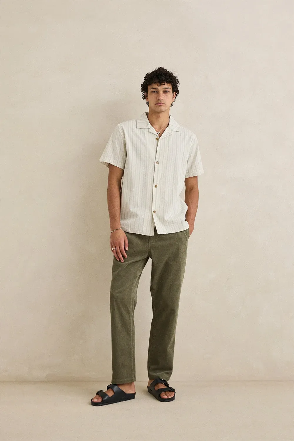 VACATION STRIPE SS SHIRT Natural sold by REVOLVR Menswear product image thumbnail 4