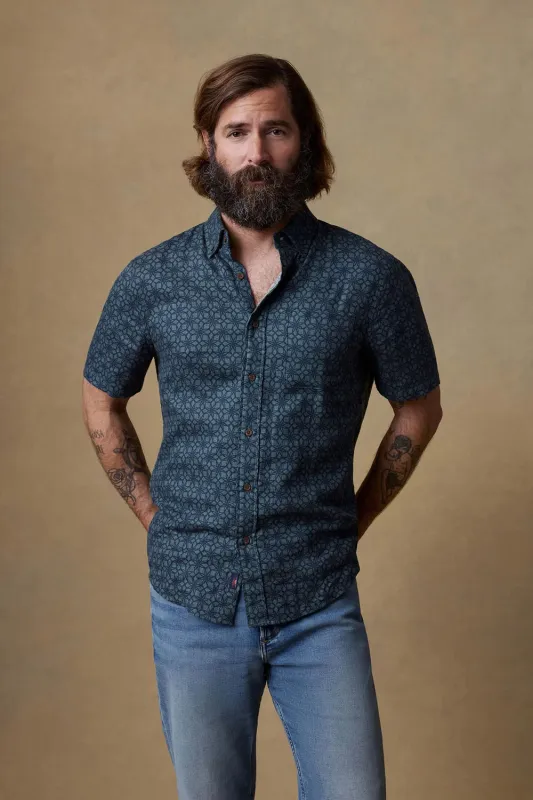 SS BREEZE SHIRT Spruce Lotus Tile sold by REVOLVR Menswear