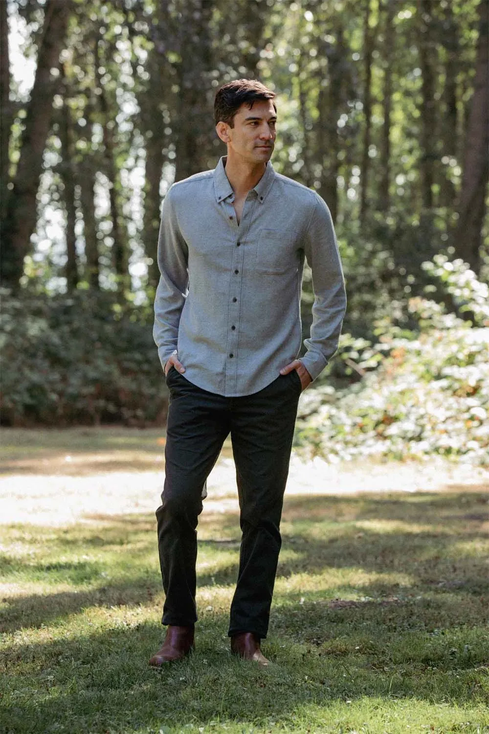 SUTTON SLIM SHIRT Denim Twill sold by REVOLVR Menswear product image thumbnail 5