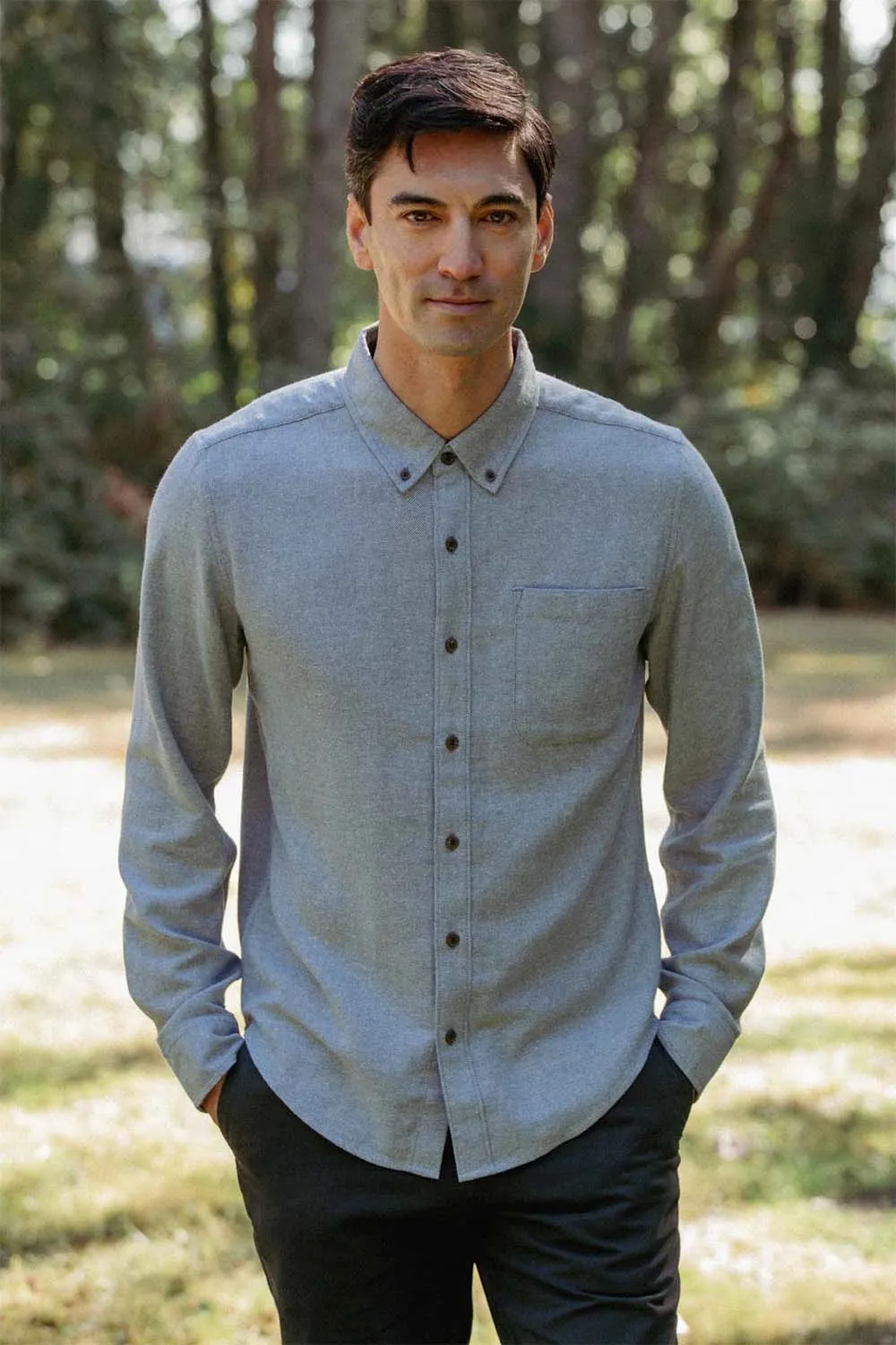 SUTTON SLIM SHIRT Denim Twill sold by REVOLVR Menswear product image thumbnail 2
