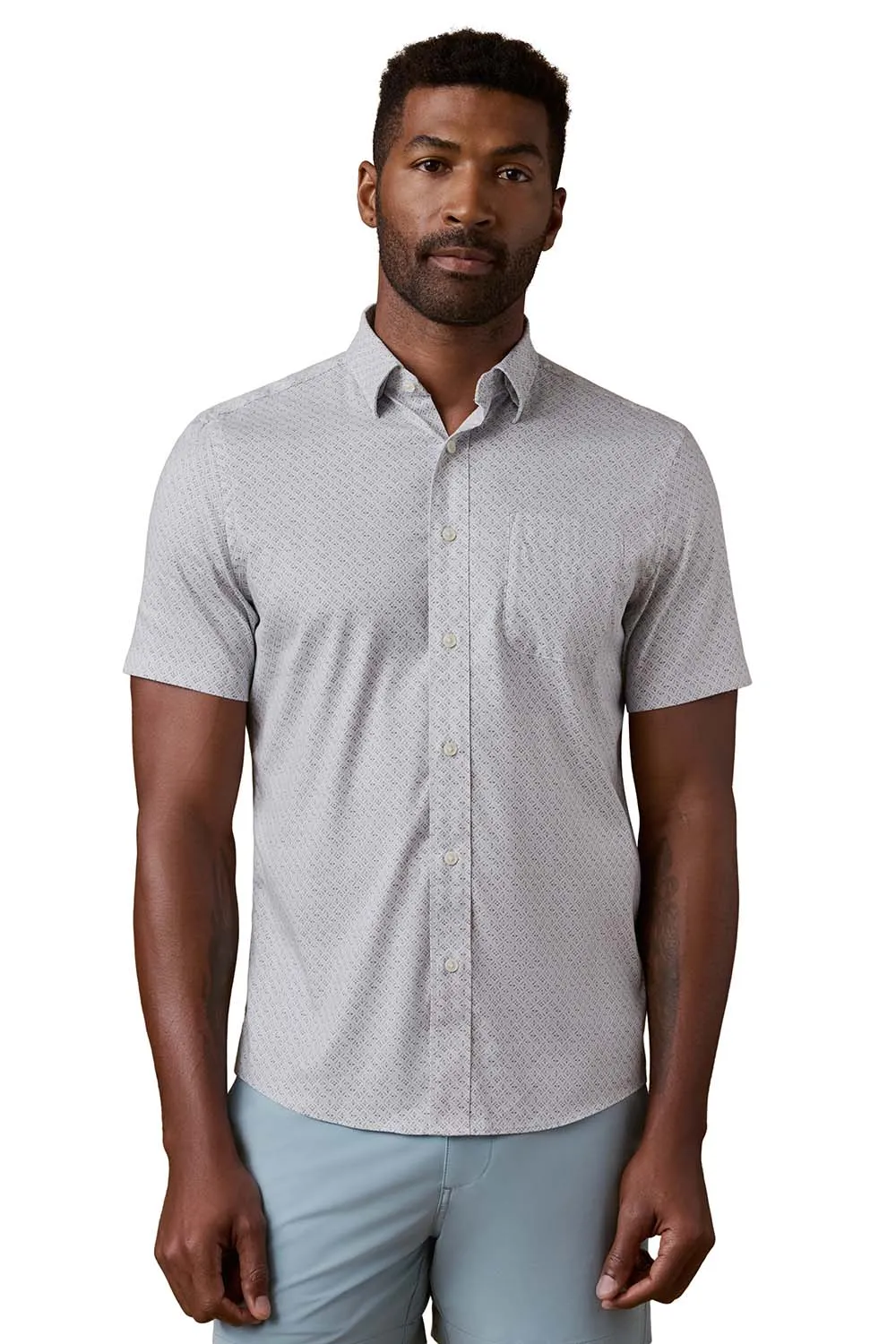 SS MOVEMENT SHIRT Grey Petal Tile sold by REVOLVR Menswear