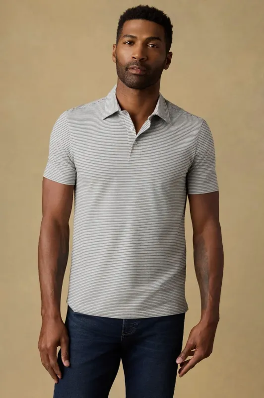 SS MOVEMENT POLO Dark Cloud Stripe made by REVOLVR Menswear