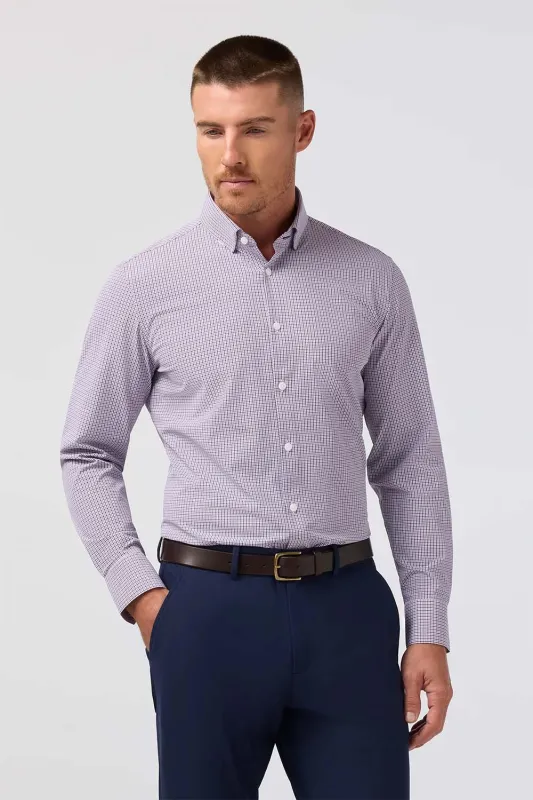 LEEWARD LS Purple Dusk Sam Plaid made by Mizzen+Main