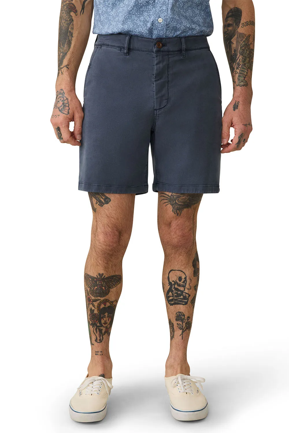 ESSENTIAL CHINO SHORT Blue Nights sold by REVOLVR Menswear