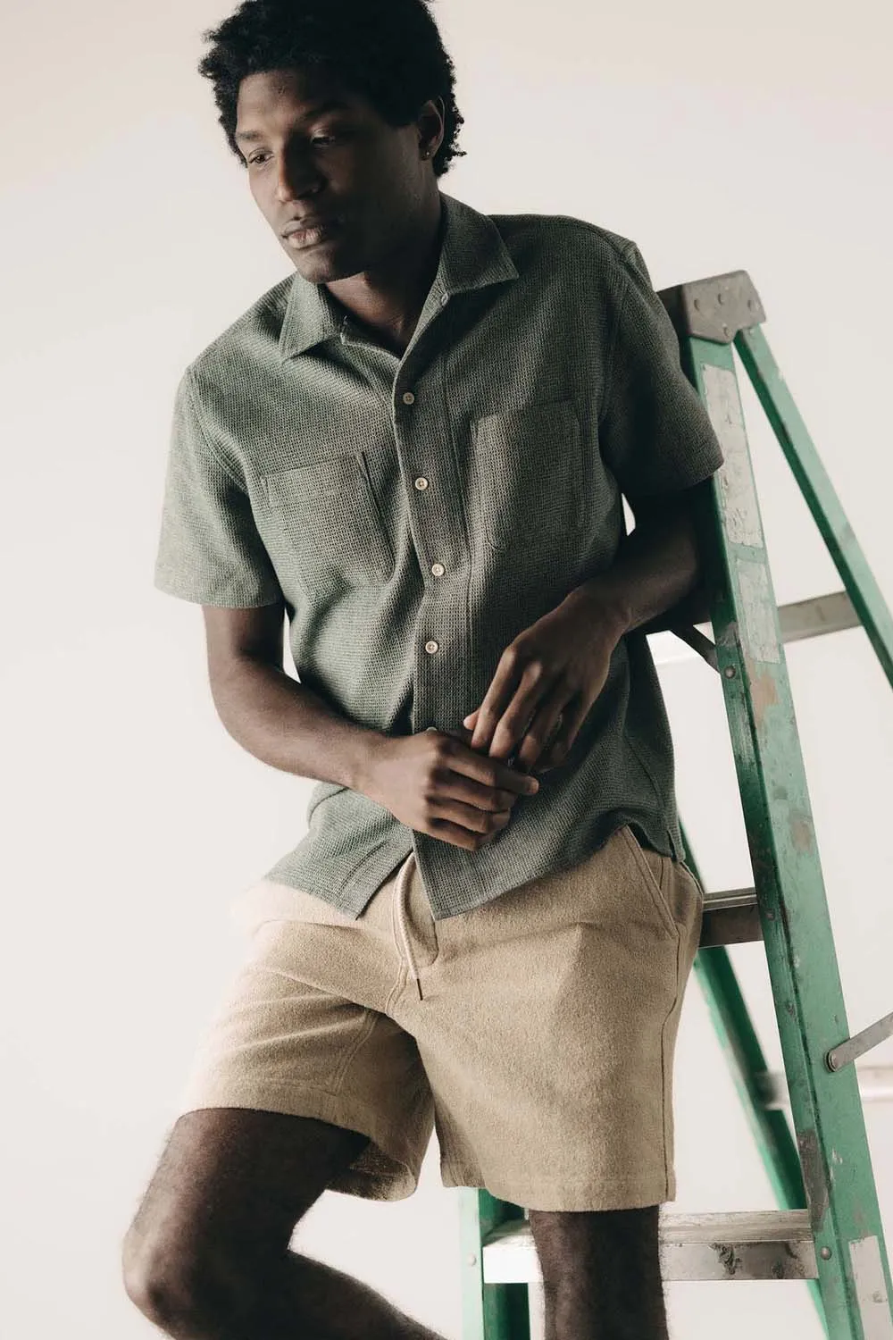 CONRAD SS SHIRT Deep Sea Twist sold by REVOLVR Menswear product image thumbnail 2