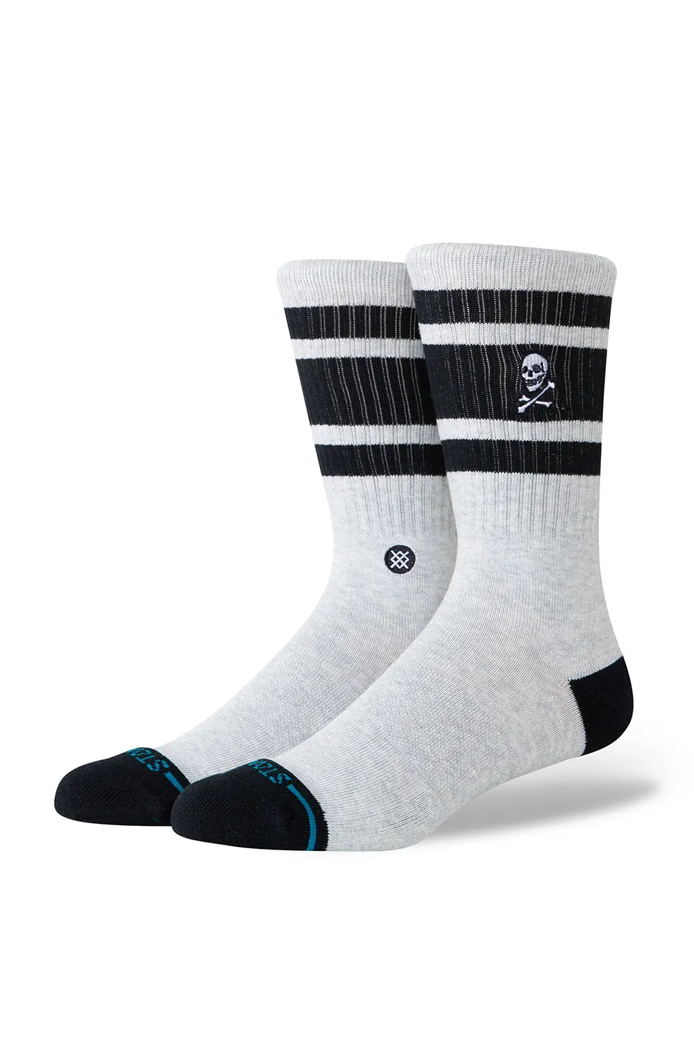 BOYD SKULL CREW Heather Grey sold by REVOLVR Menswear