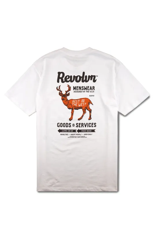 STAG TEE White made by REVOLVR Menswear