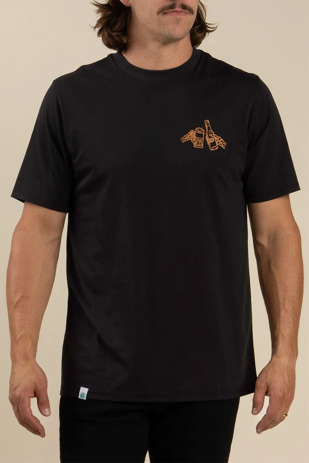 SHOOTIN' HAND SALUD TEE Black sold by REVOLVR Menswear product image thumbnail 2