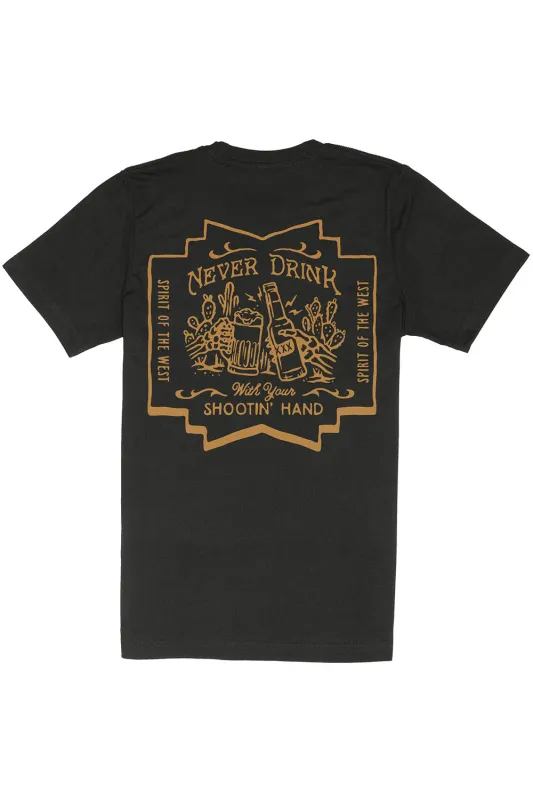 SHOOTIN' HAND SALUD TEE Black made by Sendero Provisions CO