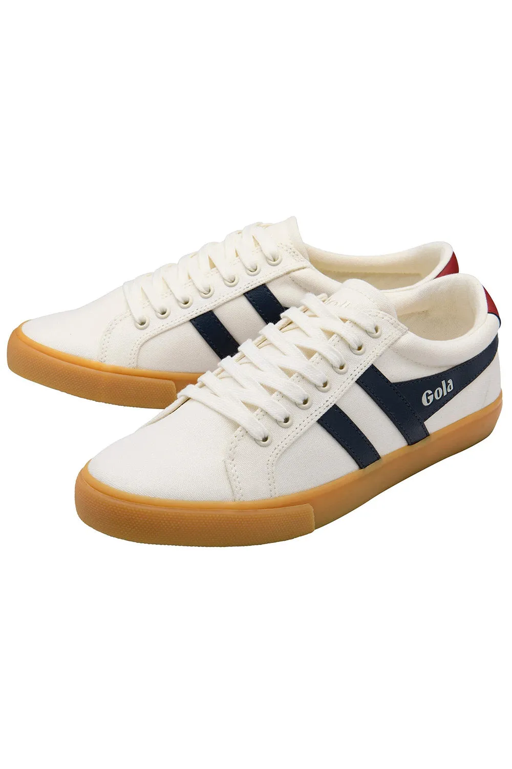 VARSITY PLIMSOLLS - OFF WHITE/NAVY/DEEP RED sold by REVOLVR Menswear product image thumbnail 3