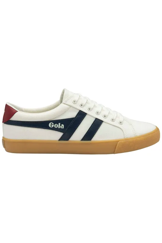 VARSITY PLIMSOLLS - OFF WHITE/NAVY/DEEP RED made by Gola