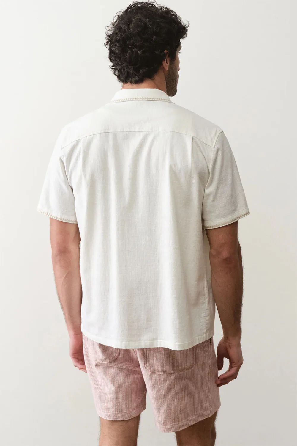 EMBROIDERED RESORT SHIRT White sold by REVOLVR Menswear product image thumbnail 4