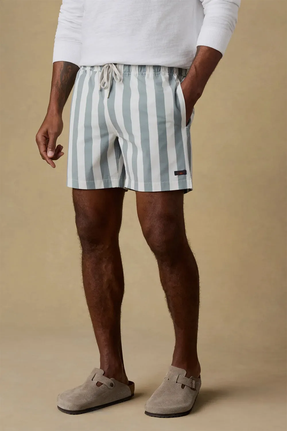 ALL DAY TRUNK Sage Awning Stripe sold by REVOLVR Menswear product image thumbnail 3
