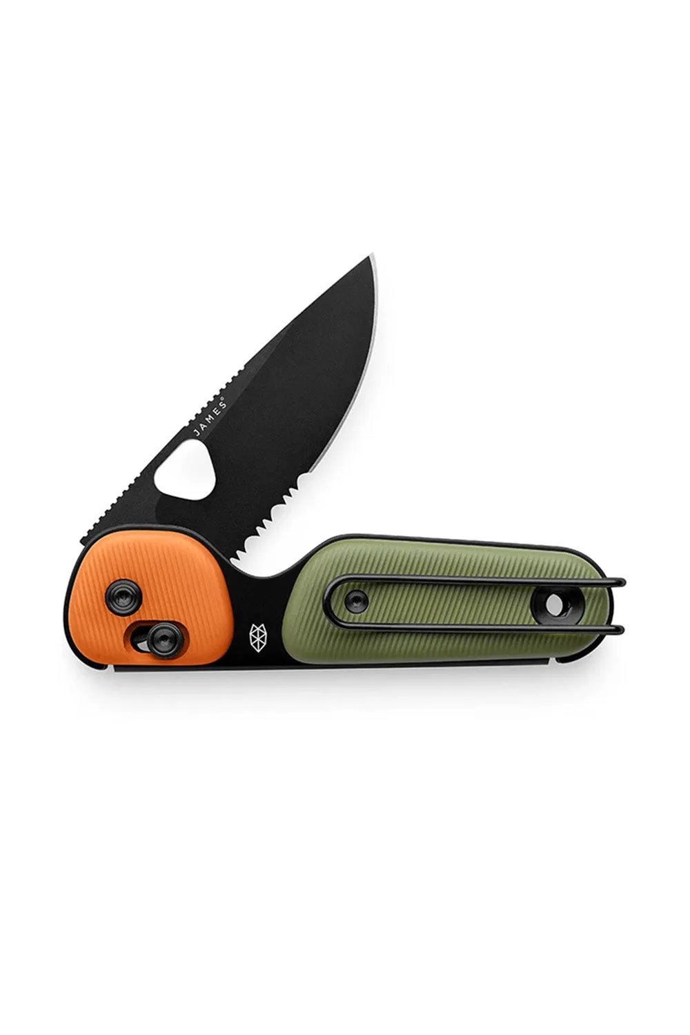 THE REDSTONE KNIFE OD Green/Orange/Black/Serrated sold by REVOLVR Menswear