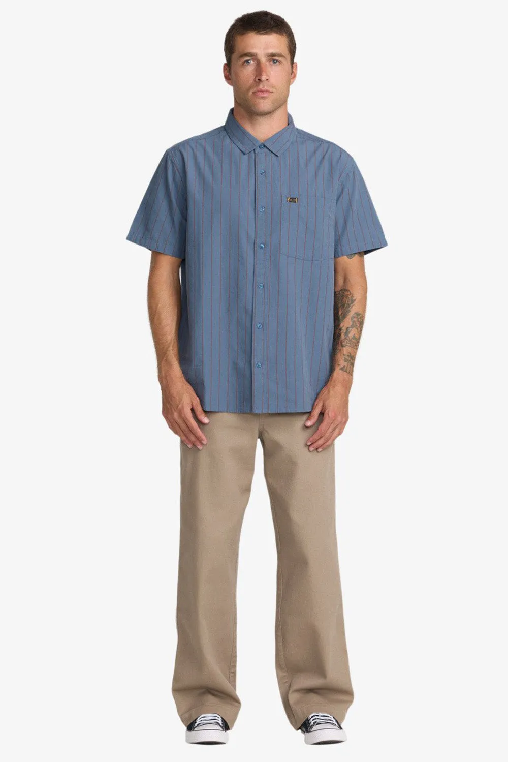 DAYSHIFT WORKWEAR STRIPE SS Vintage Navy sold by REVOLVR Menswear product image thumbnail 4