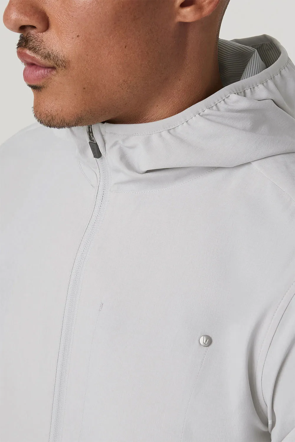 OUTDOOR TRAINER SHELL Grey Mist Linen Texture sold by REVOLVR Menswear product image thumbnail 4
