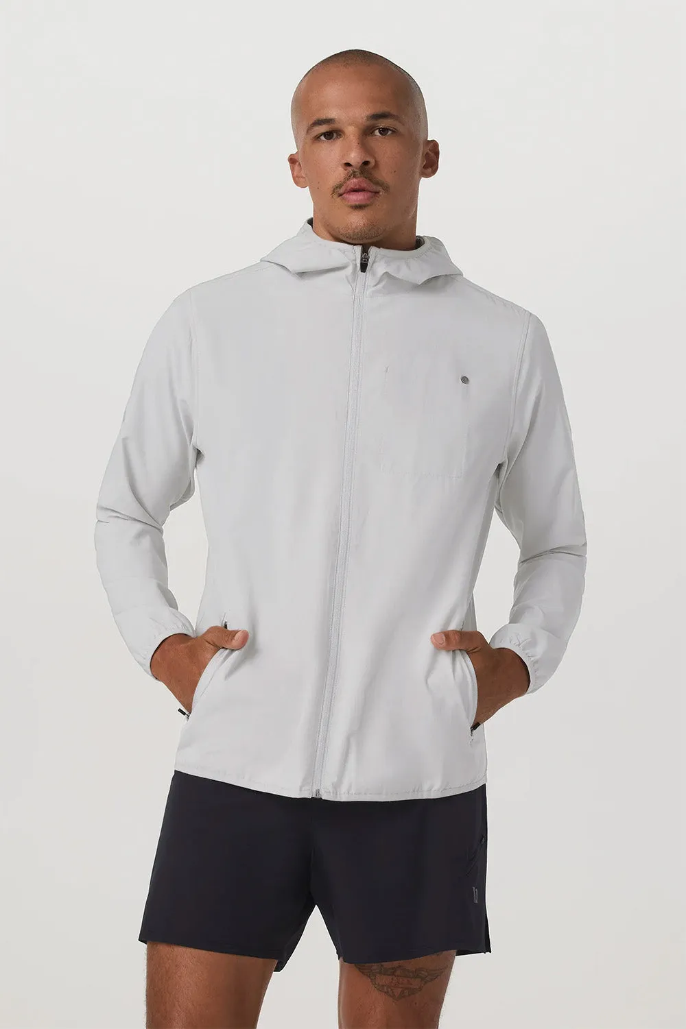 OUTDOOR TRAINER SHELL Grey Mist Linen Texture sold by REVOLVR Menswear product image thumbnail 2