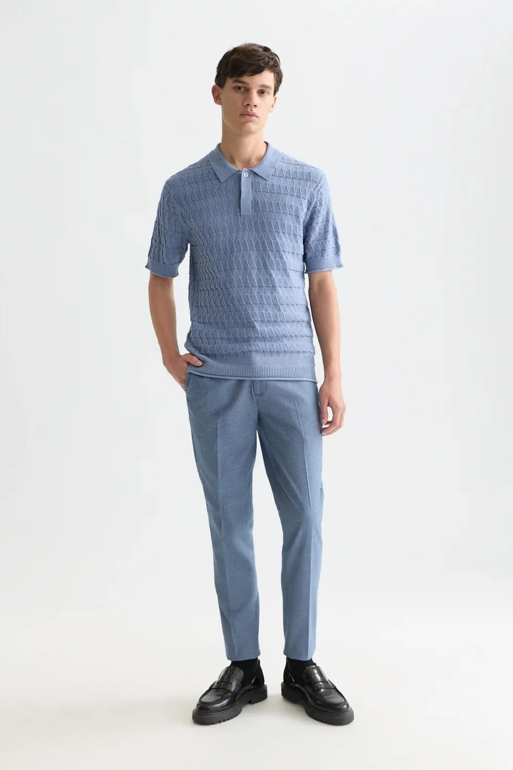 POINTELLE KNITTED POLO Infinity sold by REVOLVR Menswear product image thumbnail 5