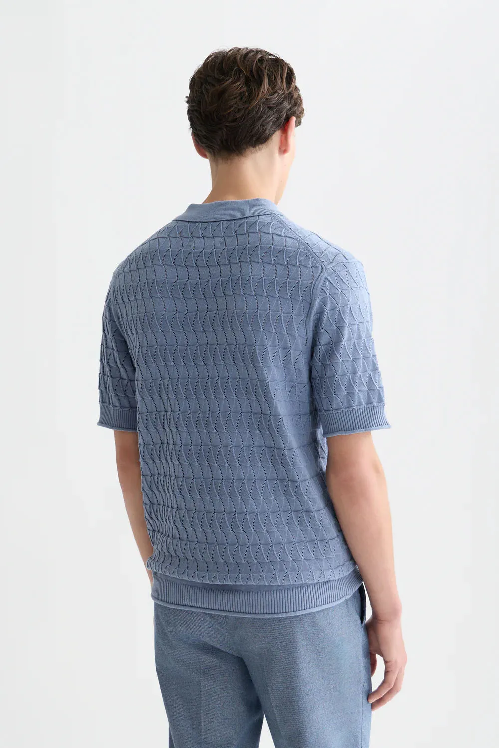 POINTELLE KNITTED POLO Infinity sold by REVOLVR Menswear product image thumbnail 3