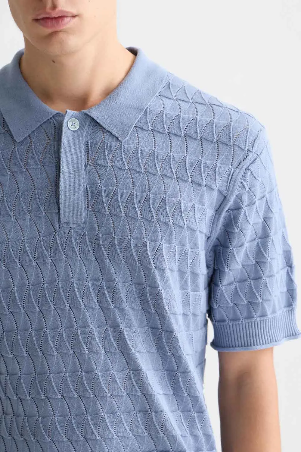 POINTELLE KNITTED POLO Infinity sold by REVOLVR Menswear product image thumbnail 4