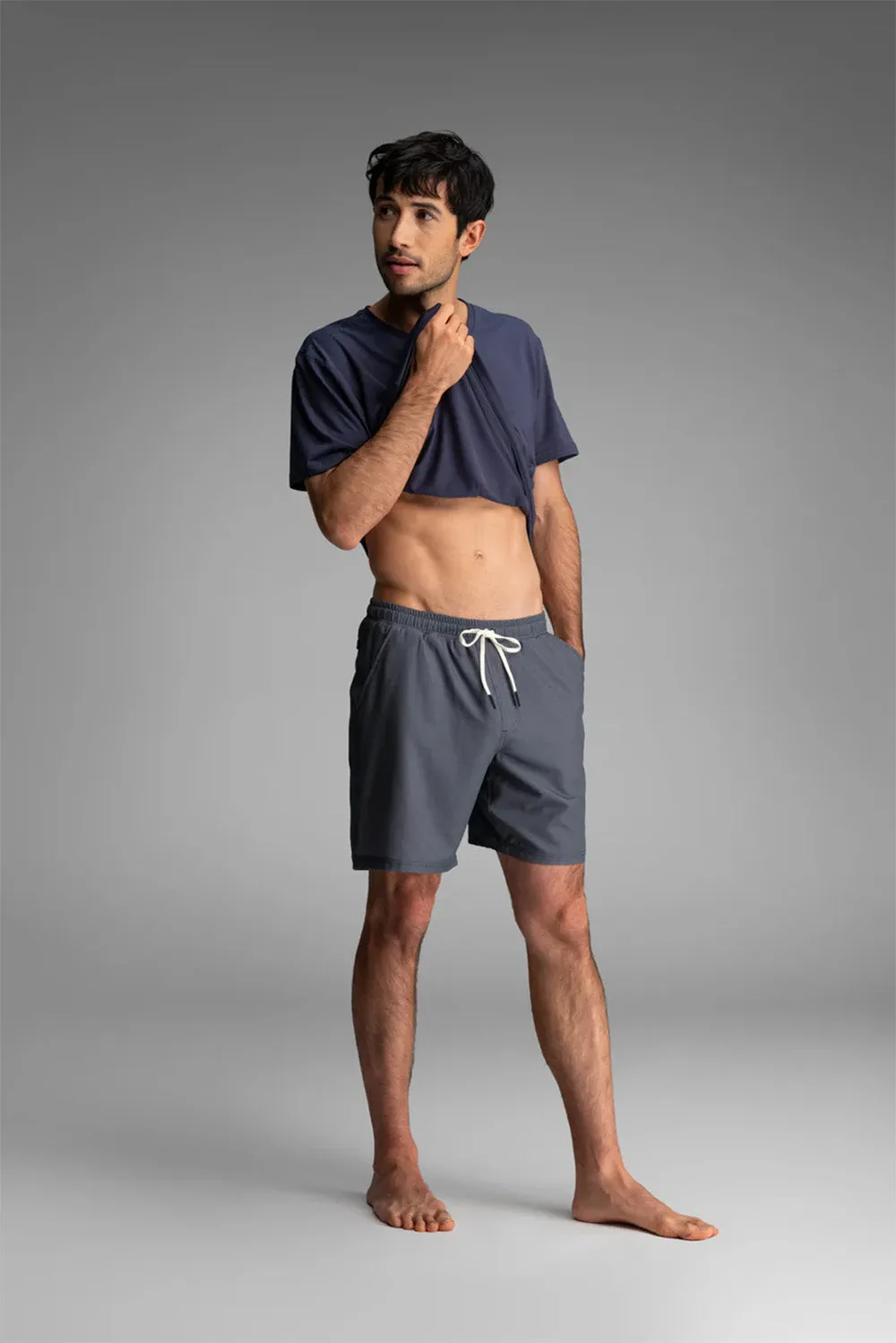AGUA VOLLEY 2N1 SHORT 7" Artisan Tile Navy sold by REVOLVR Menswear product image thumbnail 3
