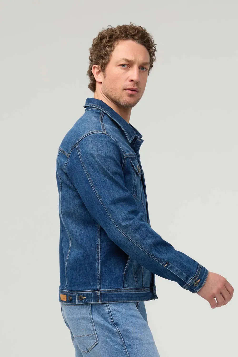 PERFORMANCE DENIM TRUCKER JACKET Alpine Indigo sold by REVOLVR Menswear product image thumbnail 2