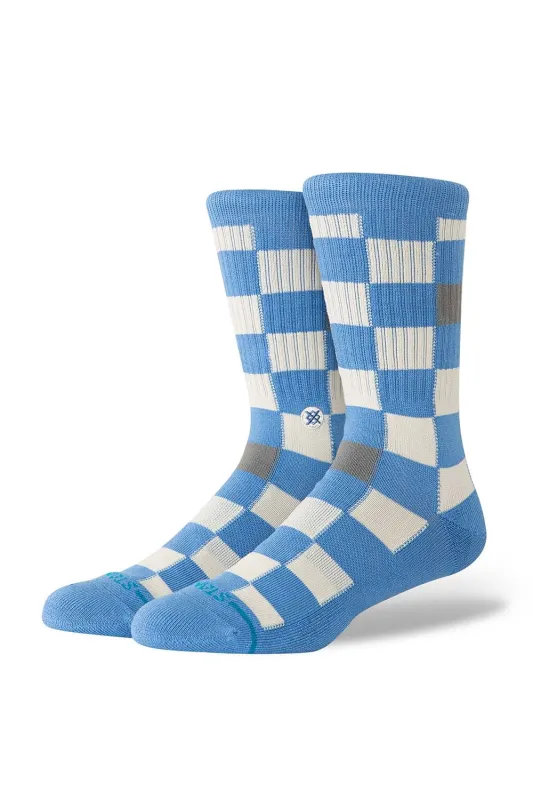 CHEF CHECK CREW Capri Blue made by Stance