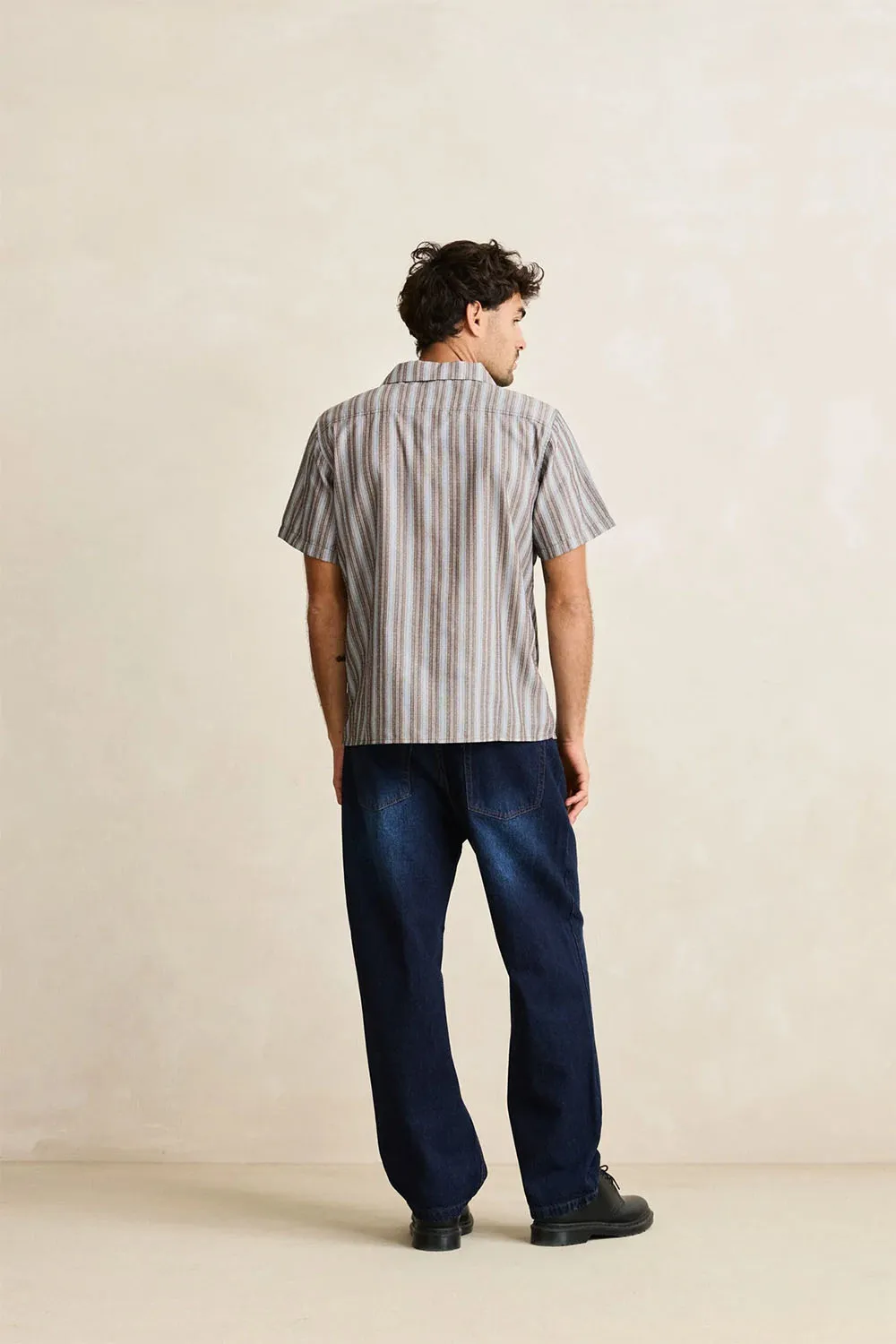 VACATION STRIPE SS SHIRT Chocolate sold by REVOLVR Menswear product image thumbnail 4