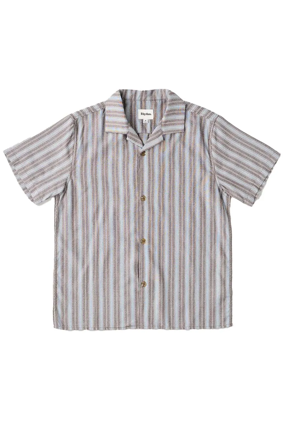 VACATION STRIPE SS SHIRT Chocolate sold by REVOLVR Menswear