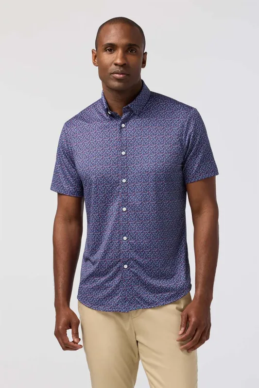 HALYARD SS Midnight Navy Variegated Leaf made by Mizzen+Main
