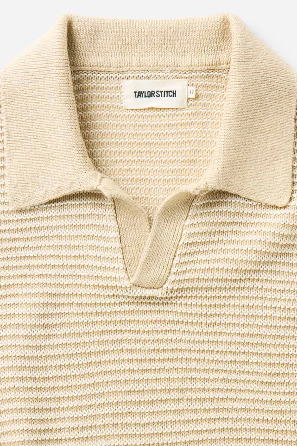 VALENCIA SWEATER POLO Sand Stripe sold by REVOLVR Menswear product image thumbnail 2
