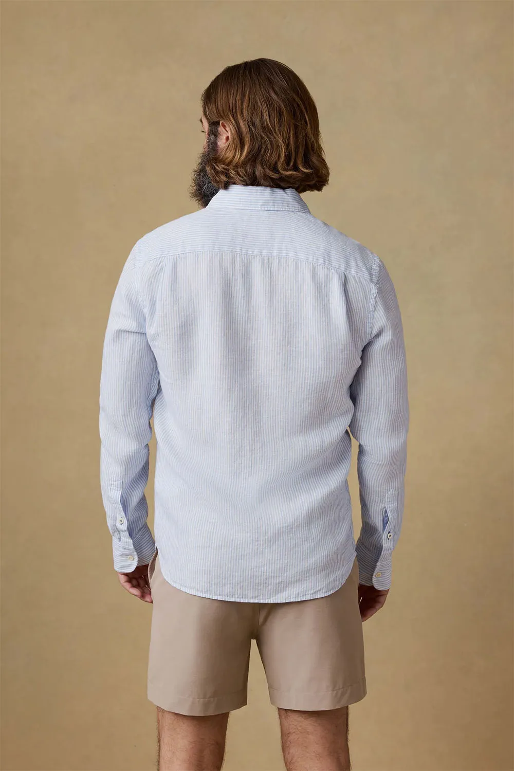 LAGUNA LINEN LS SHIRT Summer Classic Stripe sold by REVOLVR Menswear product image thumbnail 2