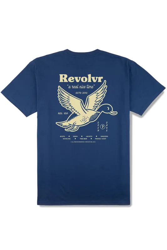 REAL NICE TIME TEE Cobalt made by REVOLVR Menswear