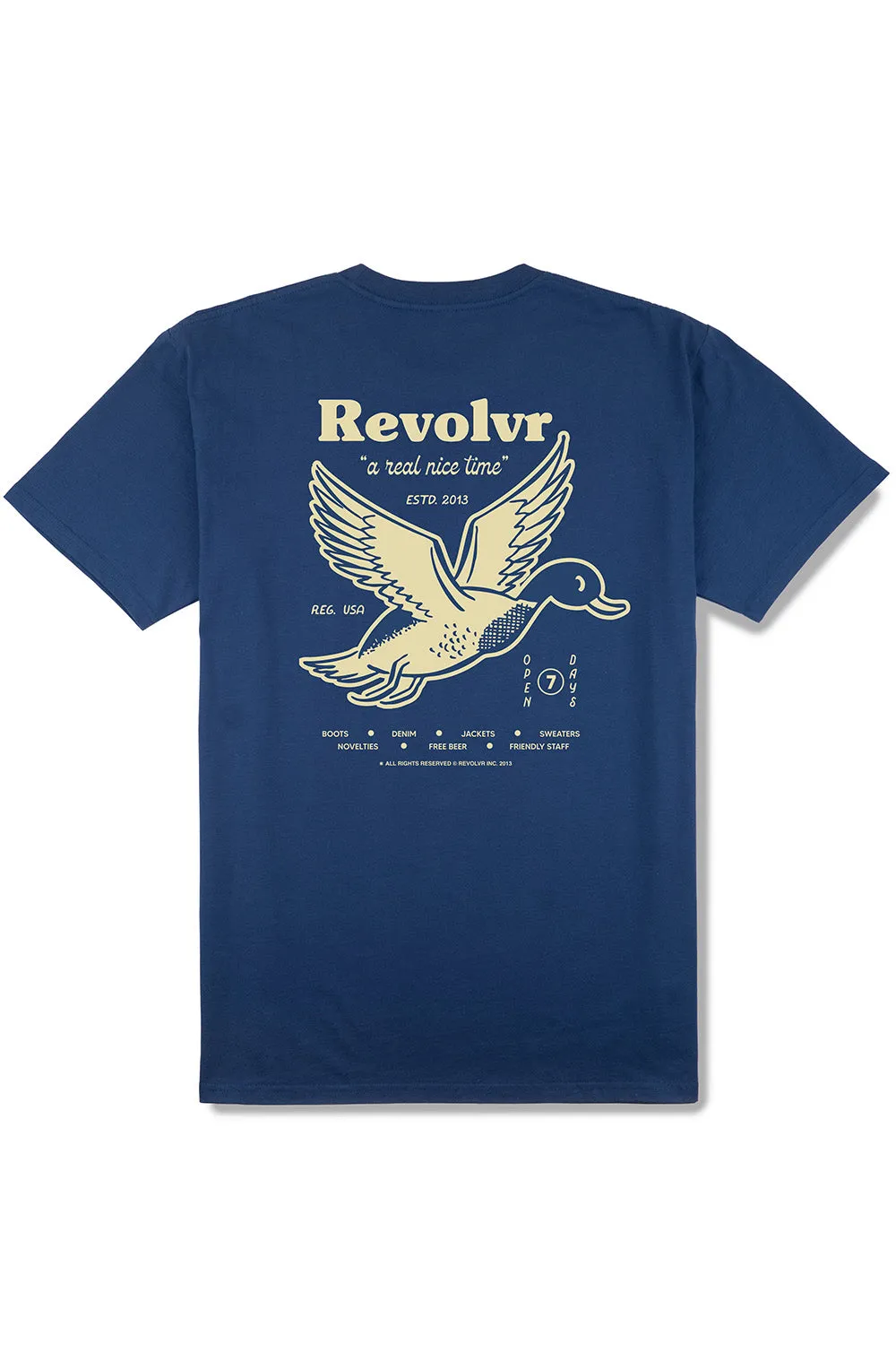 REAL NICE TIME TEE Cobalt sold by REVOLVR Menswear