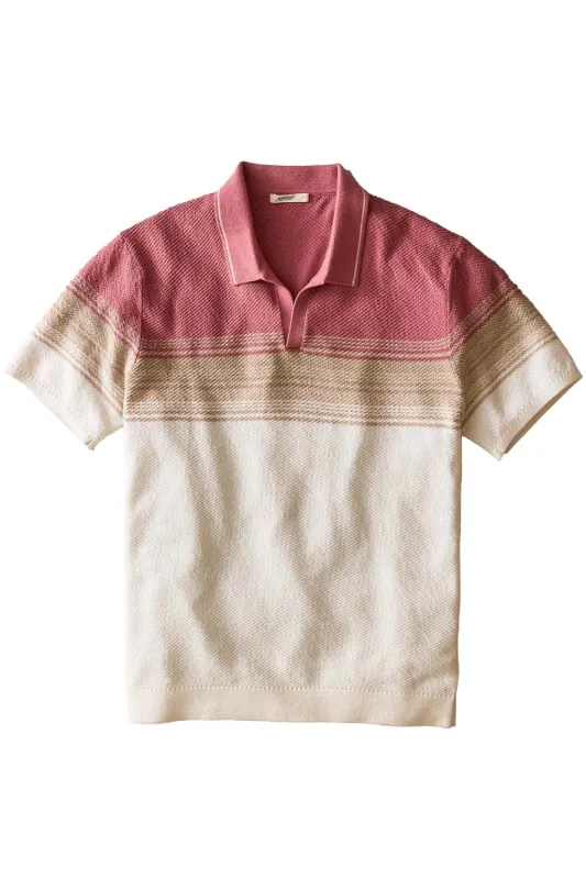 GREYSON SWEATER POLO Withered Rose/Oatmeal made by Marine Layer