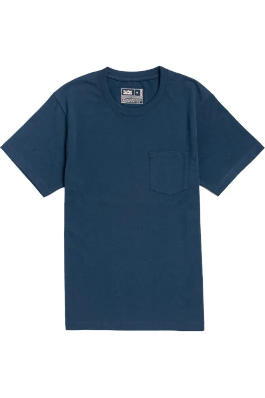 RECYCLED POCKET TEE Cobalt made by REVOLVR Menswear
