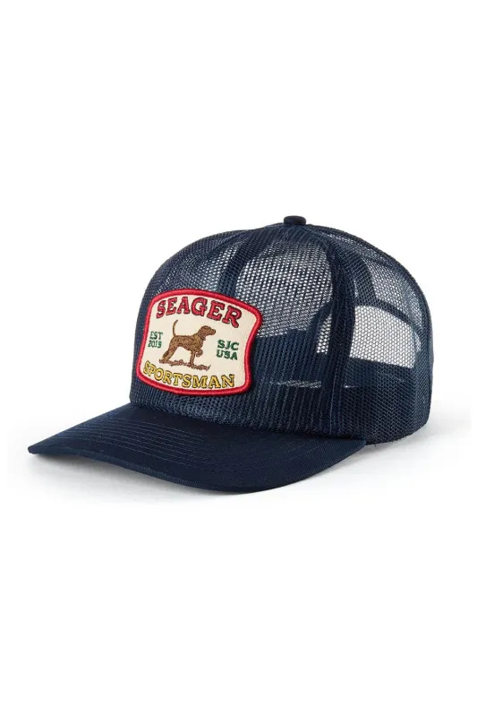 SEAGER SPORTSMAN MESH TRUCKER Navy made by Seager