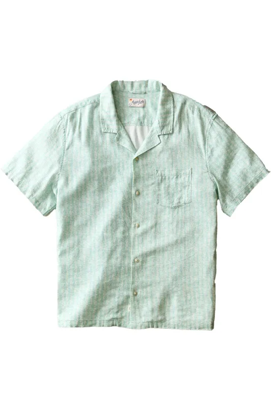 PABLO RESORT SHIRT Aqua Sardine Print made by Marine Layer
