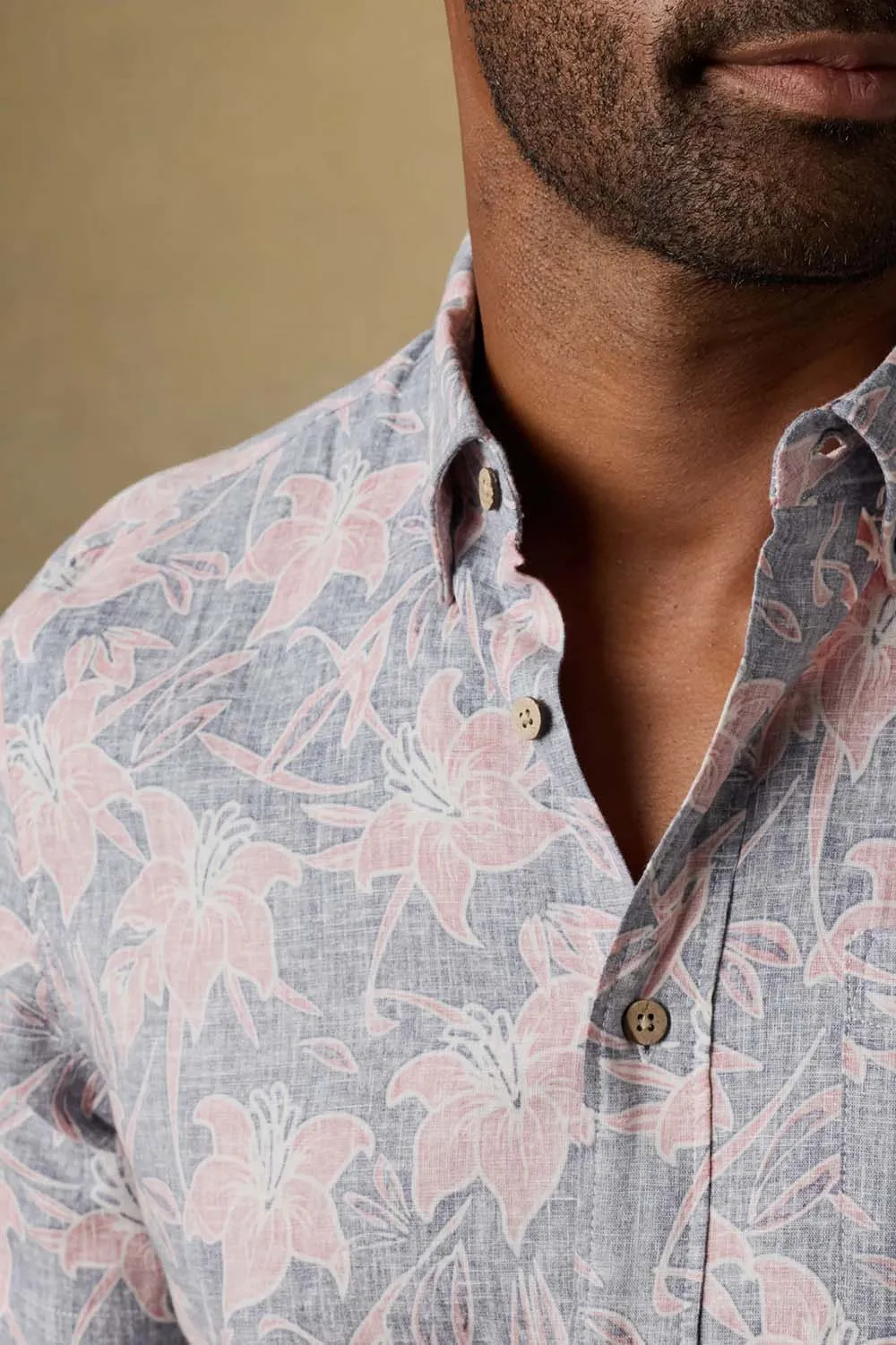 Breeze Shirt Navy Red Lotus sold by REVOLVR Menswear product image thumbnail 4