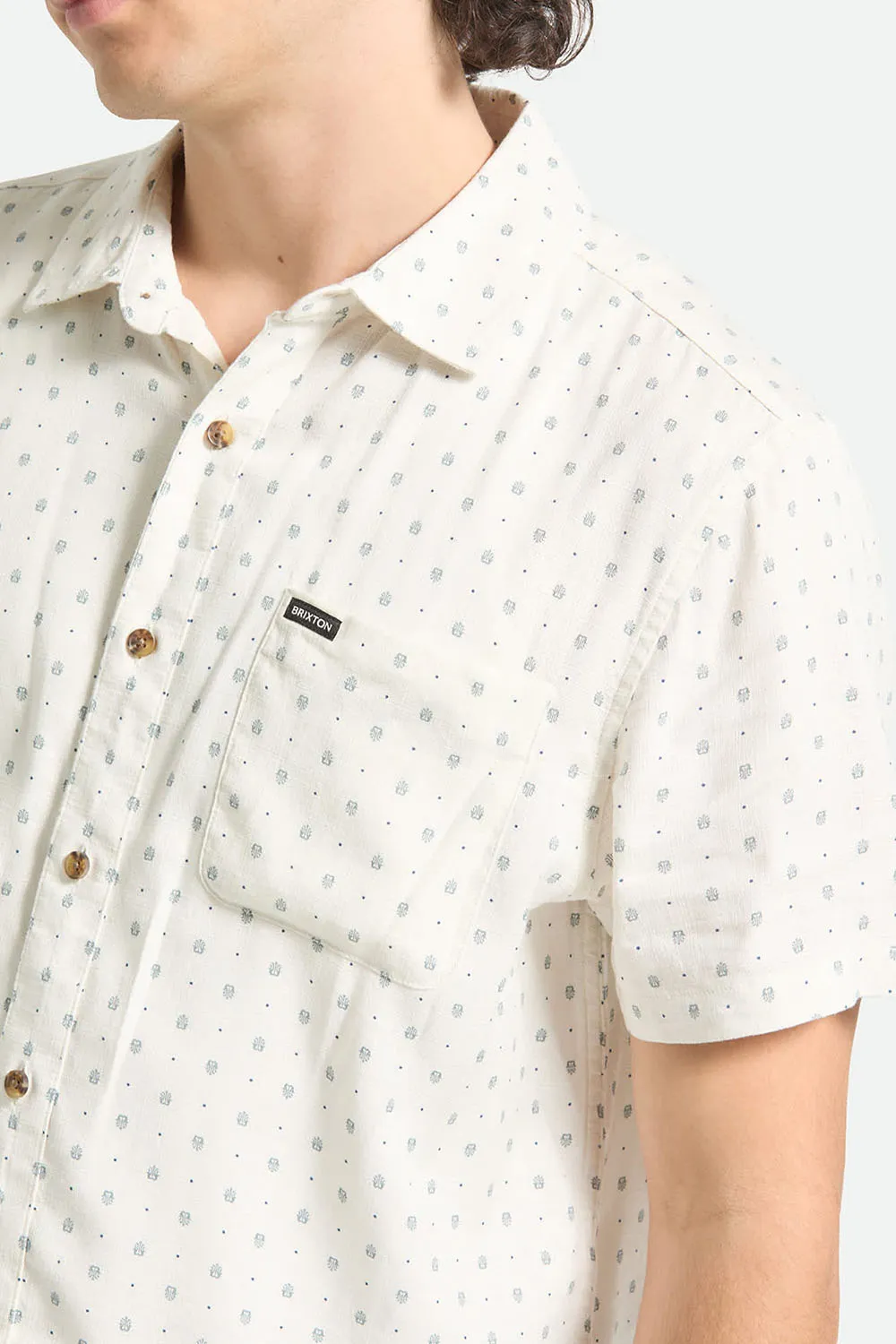CHARTER SLUB SS Off White Micro Geo sold by REVOLVR Menswear product image thumbnail 5
