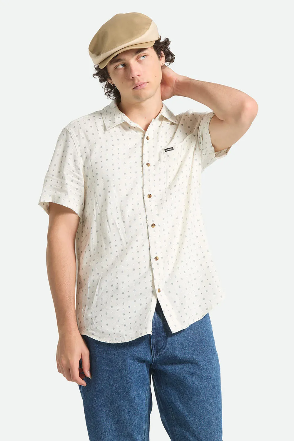CHARTER SLUB SS Off White Micro Geo sold by REVOLVR Menswear product image thumbnail 2