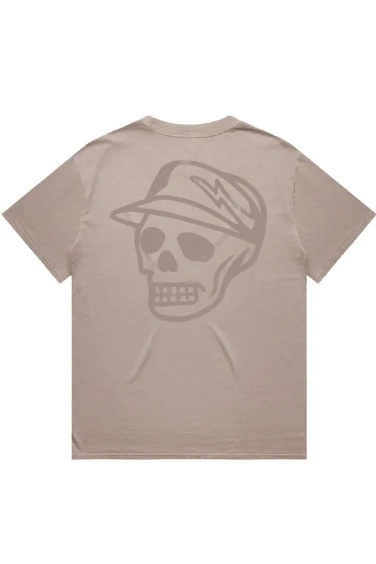 FADED SKULL CADDIE TEE Mushroom made by REVOLVR Menswear