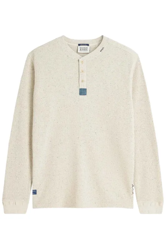 Henley Melange Long Sleeve made by Scotch & Soda