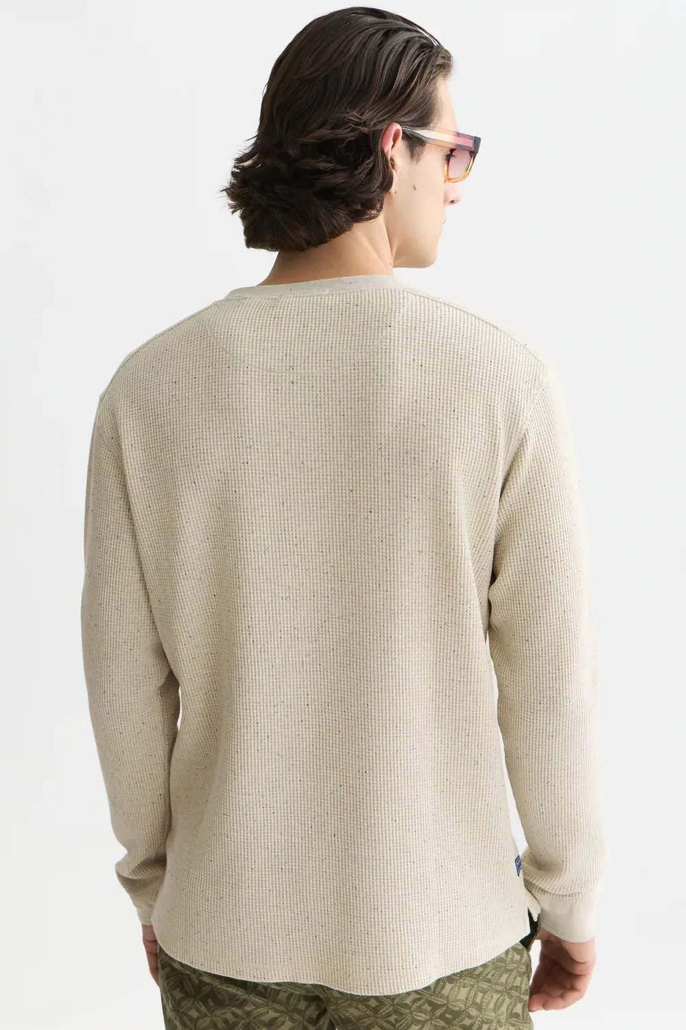 Henley Melange Long Sleeve sold by REVOLVR Menswear product image thumbnail 3