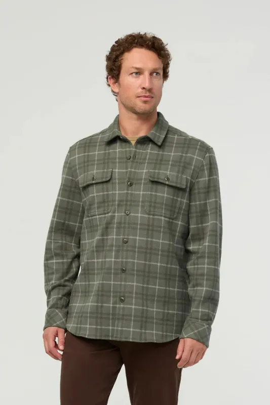 Performance Flannel Overshirt made by DUER