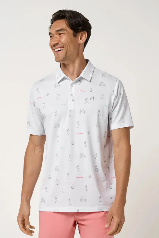 On A Mission Polo made by Travis Mathew