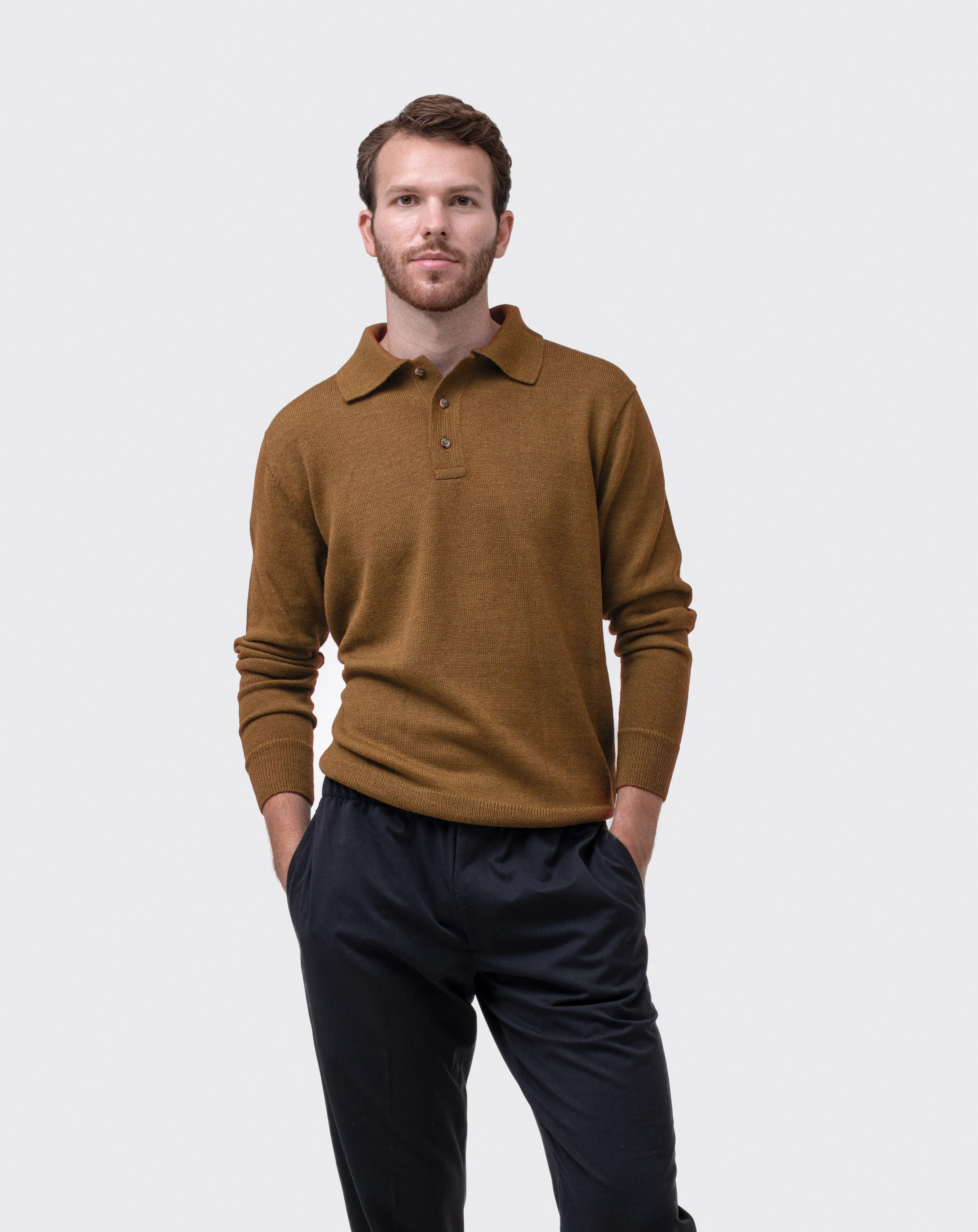 The Alpaca Polo Sweater - Camel sold by Ritter Wools product image thumbnail 2