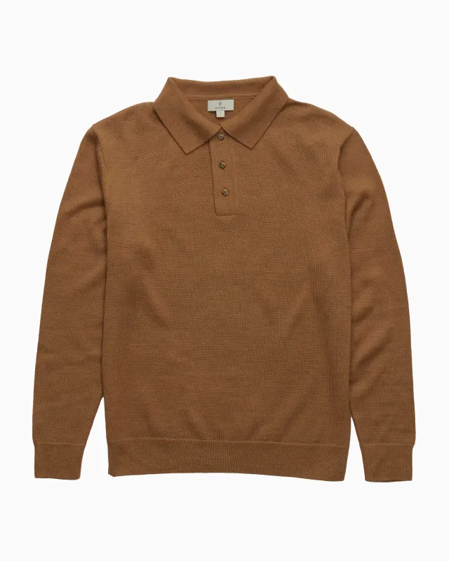 The Alpaca Polo Sweater - Camel sold by Ritter Wools